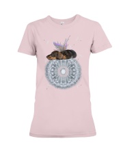 Dachshund little fairy sleeping on dandelion for dachshund lover Premium Fit Ladies Tee tile