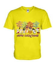 Goat happy everything for goat lover V-Neck T-Shirt tile