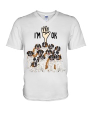 Full of ST bernards i'm ok - for ST bernard lover V-Neck T-Shirt tile
