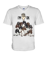 Full of English Springer Spaniels i'm ok - for English Springer Spaniel lover V-Neck T-Shirt tile