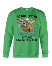 Cow don't try to play crazy with me for cow lover Crewneck Sweatshirt tile