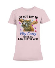 Cow don't try to play crazy with me for cow lover Premium Fit Ladies Tee tile