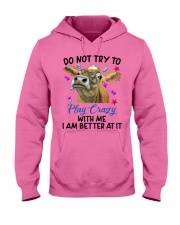 Cow don't try to play crazy with me for cow lover Hooded Sweatshirt tile