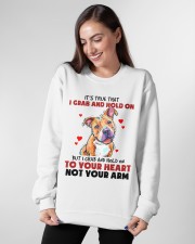 Pitbull it's true that i grab and hold on - for Pitbull lover Crewneck Sweatshirt apparel-crewneck-sweatshirt-lifestyle-front-13