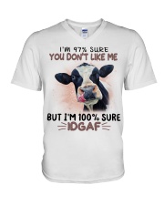 Cow i'm 100 sure IDGAF - for cow lover V-Neck T-Shirt tile