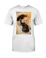 Jesus with lovely black dog cus Classic T-Shirt tile