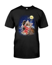 Cat playing with Christmas lights  - for Cat lover Classic T-Shirt tile