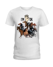 Full of Horses i'm ok - for Horses lover Ladies T-Shirt tile