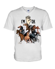 Full of Horses i'm ok - for Horses lover V-Neck T-Shirt tile