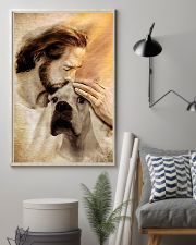 Jesus with lovely white dog cus 11x17 Poster lifestyle-poster-1