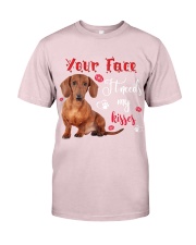Dachshund your face needs my kisses for dachshund lover Premium Fit Mens Tee tile