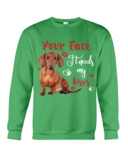 Dachshund your face needs my kisses for dachshund lover Crewneck Sweatshirt tile