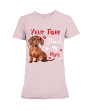 Dachshund your face needs my kisses for dachshund lover Premium Fit Ladies Tee tile