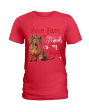 Dachshund your face needs my kisses for dachshund lover Ladies T-Shirt tile