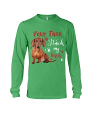Dachshund your face needs my kisses for dachshund lover Long Sleeve Tee tile