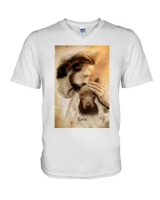 Jesus with lovely Kira V-Neck T-Shirt tile