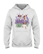 Brittany Spaniel and Gorgeous Purple flower Hooded Sweatshirt tile