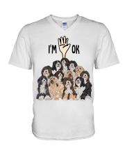 Full of Tibetan terriers i'm ok V-Neck T-Shirt tile