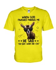 Goat when god finished making me for goat lover V-Neck T-Shirt tile