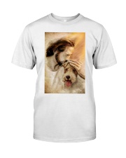 Jesus with lovely Fox terrier - for Fox terrier lover Premium Fit Mens Tee tile