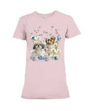Shih Tzu butterfly dandelions for shih tzu lover Premium Fit Ladies Tee tile