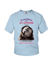 Sloth check my attitude for sloth lover Youth T-Shirt tile
