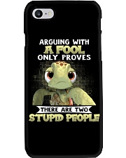 Turtle arguing with a fool only proves there are two stupid people - For turtle lover Phone Case tile