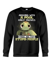 Turtle arguing with a fool only proves there are two stupid people - For turtle lover Crewneck Sweatshirt tile