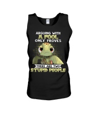 Turtle arguing with a fool only proves there are two stupid people - For turtle lover Unisex Tank tile