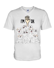 Full of Great Pyrenees i'm ok - for Great Pyrenees lover V-Neck T-Shirt tile