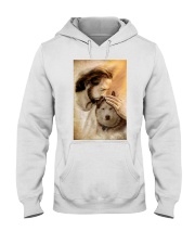 Jesus with lovely brown husky Hooded Sweatshirt tile