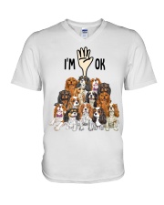 Full of Cavalier King Charles Spaniels i'm ok - for Cavalier King Charles Spaniel lover V-Neck T-Shirt tile