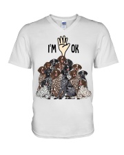 Full of German Shorthaired Pointers i'm ok - for German Shorthaired Pointer lover V-Neck T-Shirt tile
