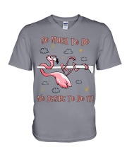 Flamingo no desire to do it for flamingo lover V-Neck T-Shirt tile