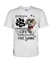 Shih tzu loving you changed my life losing you did the same personalized - for Shih tzu lover V-Neck T-Shirt tile