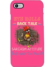 Chicken eye rolls back talk sarcasm attitude - for Chicken lover Phone Case tile