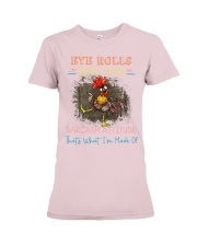 Chicken eye rolls back talk sarcasm attitude - for Chicken lover Premium Fit Ladies Tee tile