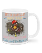 Chicken eye rolls back talk sarcasm attitude - for Chicken lover Mugs tile