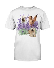 Soft Coated Wheaten Terrier and Purple flower Premium Fit Mens Tee tile