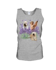 Soft Coated Wheaten Terrier and Purple flower Unisex Tank tile