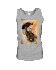 Jesus with lovely English Mastiff - for English Mastiff lover Unisex Tank tile