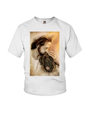Jesus with lovely English Mastiff - for English Mastiff lover Youth T-Shirt tile