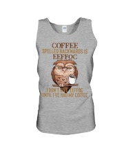 Owl coffee spelled backwards is eeffoc - For Owl Lover Unisex Tank tile