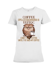 Owl coffee spelled backwards is eeffoc - For Owl Lover Premium Fit Ladies Tee tile
