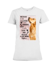 Golden Retriever i laugh a little harder cry a little less and smile a lot more - for Golden Retriever lover Premium Fit Ladies Tee tile