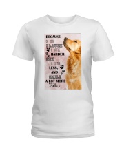 Golden Retriever i laugh a little harder cry a little less and smile a lot more - for Golden Retriever lover Ladies T-Shirt tile