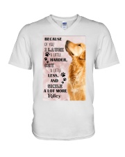 Golden Retriever i laugh a little harder cry a little less and smile a lot more - for Golden Retriever lover V-Neck T-Shirt tile