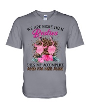 Flamingos we are more than besties - for Flamingo lover V-Neck T-Shirt tile