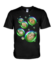 Funny cats in bubbles - for cat lover V-Neck T-Shirt tile