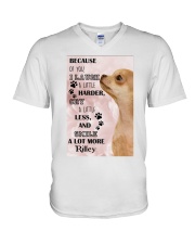 Chihuahua i laugh a little harder cry a little less and smile a lot more - for Chihuahua lover V-Neck T-Shirt tile